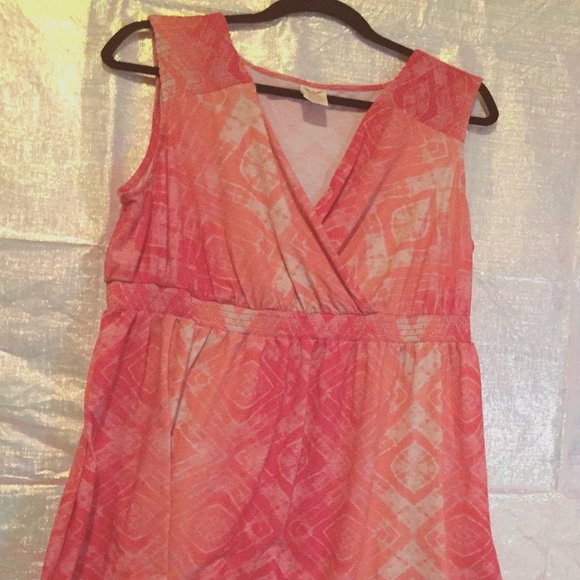 Coral Faded Glory Sundress 22/24W - Picture 1 of 5